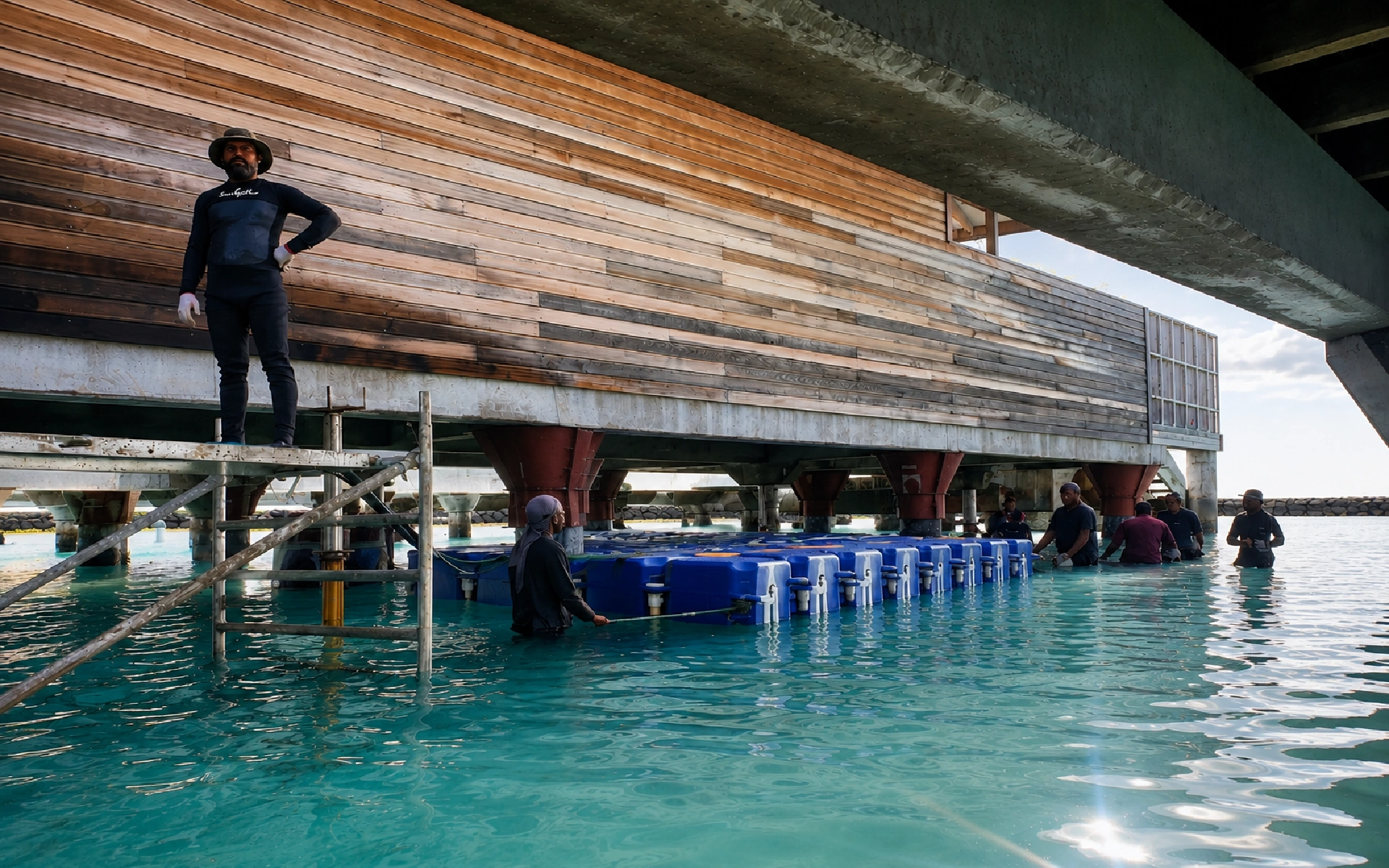 Jetty reinforcement works